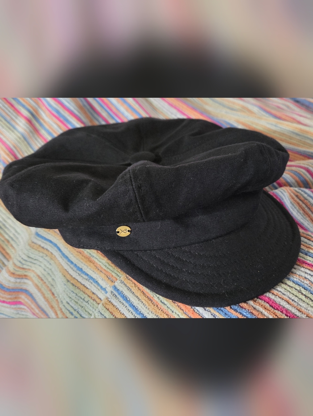 Vtg Betmar Black Baker Boy Cap Style F986BELK